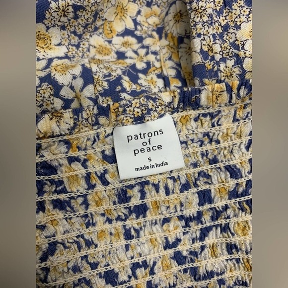 Patrons of Peace Floral Feminine Sweetheart Self-Tie Chest Mini Dress Size Small - Picture 2 of 7